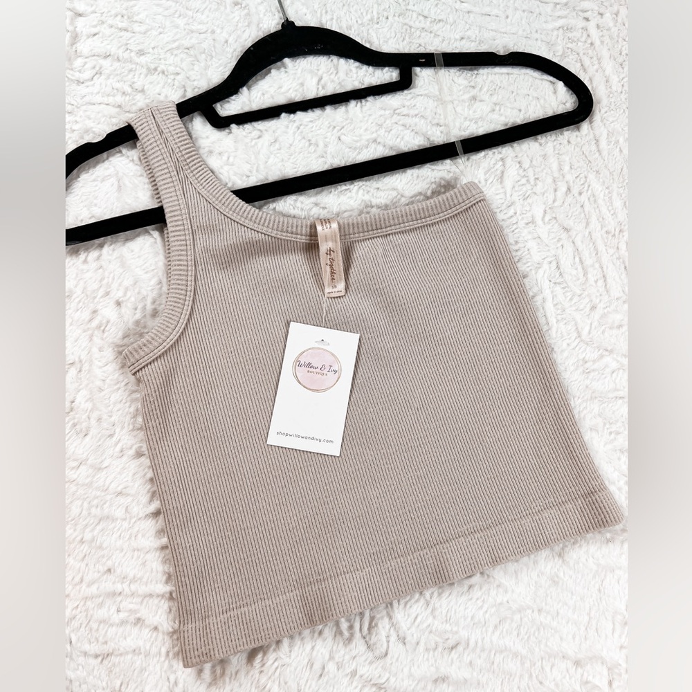 NWT! One-Shoulder Cream Top